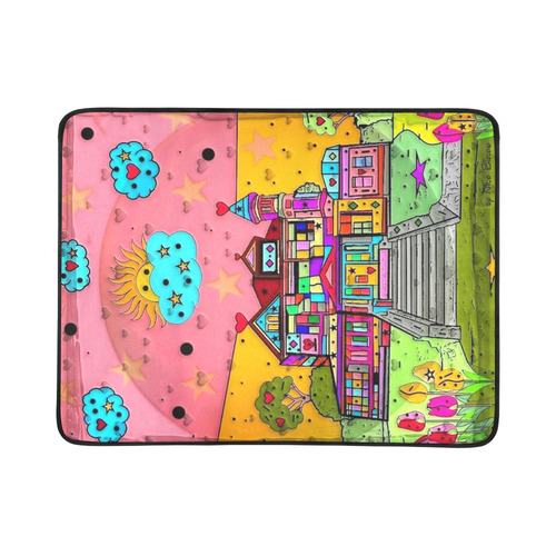 Dream House Popart by Nico Bielow Beach Mat 78"x 60"