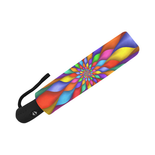 Psychedelic Rainbow Spiral  Petals Fractal Auto-Foldable Umbrella (Model U04)