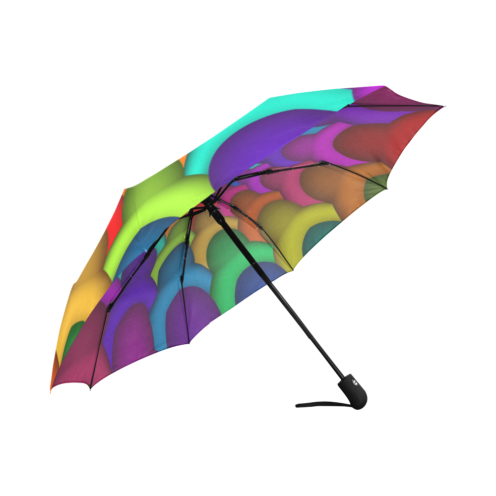 Psychedelic Rainbow Spiral Fractal Auto-Foldable Umbrella (Model U04)