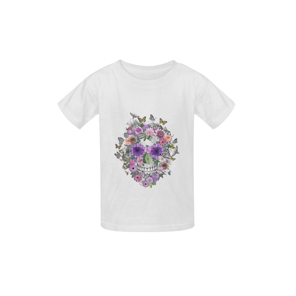flower skull pink, orange,violett Kid's  Classic T-shirt (Model T22)