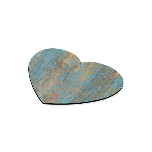 Rustic Wood  Blue Weathered Peeling Paint Heart-shaped Mousepad