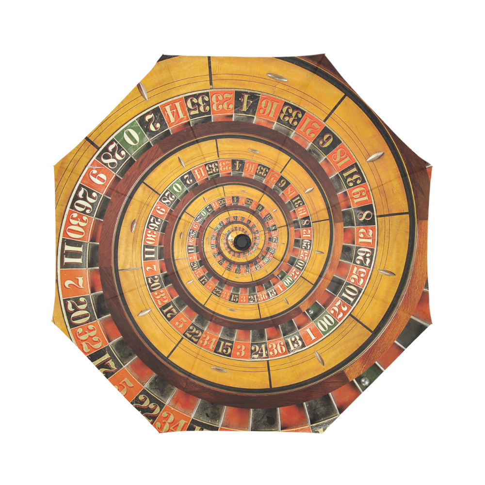 Casino Classic Roulette Wheel Spiral Droste Auto-Foldable Umbrella (Model U04)