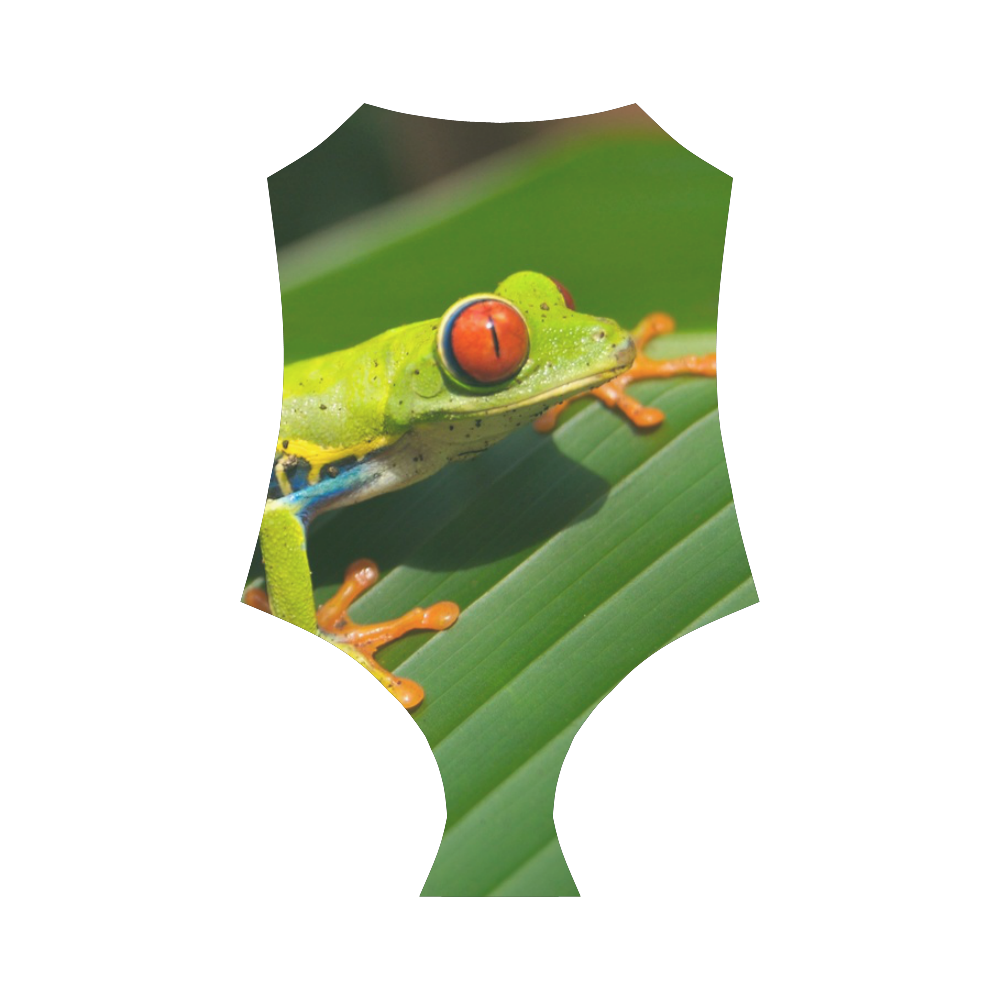 Green Red-Eyed Tree Frog - Tropical Rainforest Animal Strap Swimsuit ( Model S05)