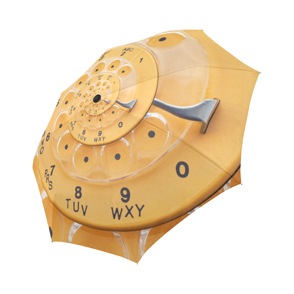 Honeycomb Vintage Retro Spiral Rotary Dial Droste Auto-Foldable Umbrella (Model U04)