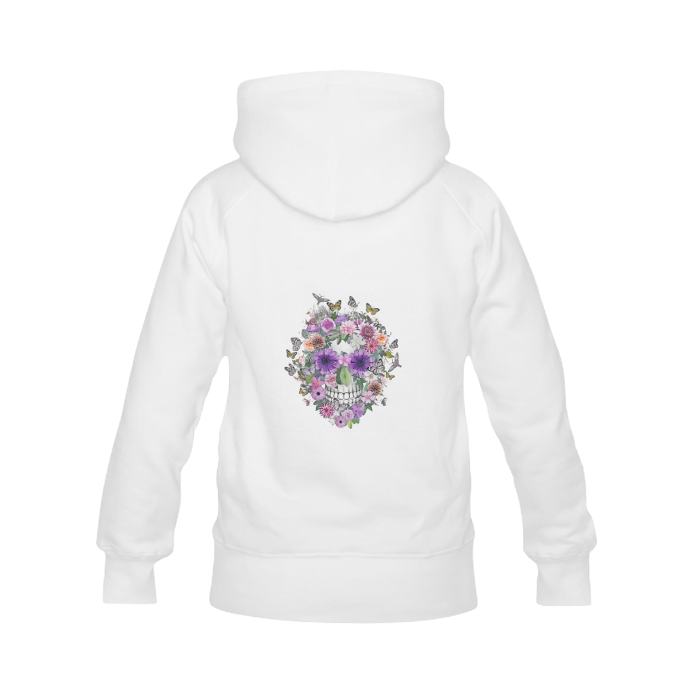 flower skull pink, orange,violett Men's Classic Hoodies (Model H10)