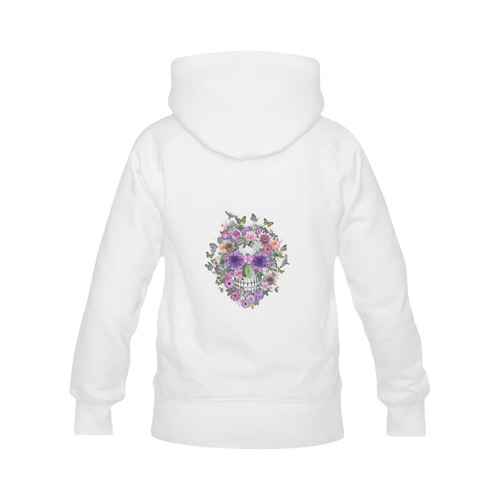 flower skull pink, orange,violett Men's Classic Hoodies (Model H10)