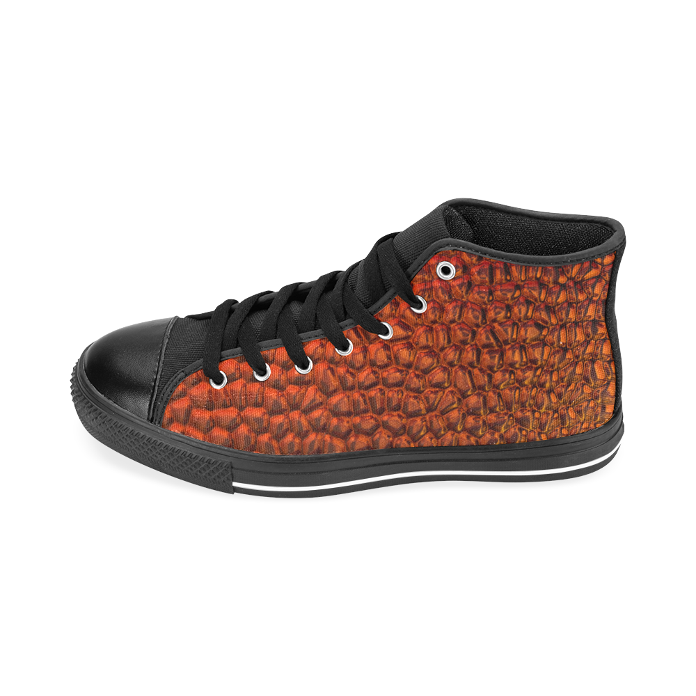 Solder Snake SKin - Jera Nour Men’s Classic High Top Canvas Shoes /Large Size (Model 017)