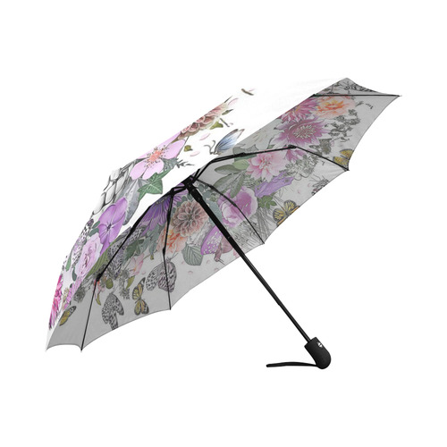 flower skull pink, orange,violett Auto-Foldable Umbrella (Model U04)