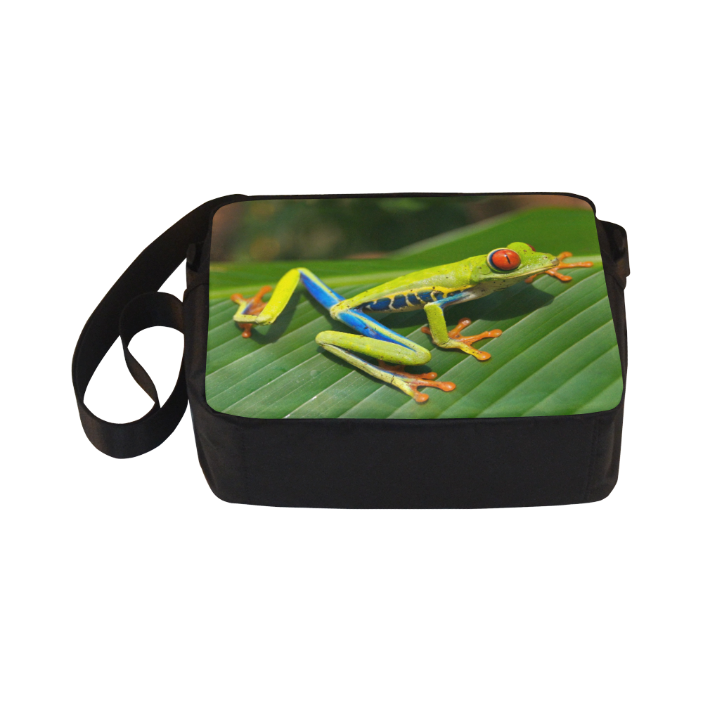 Tropical Rainforest green red-eyed Tree Frog Classic Cross-body Nylon Bags (Model 1632)