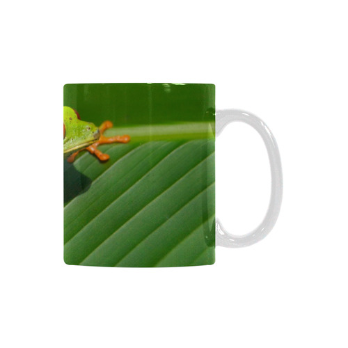 Green Red-Eyed Tree Frog - Tropical Rainforest Animal White Mug(11OZ)