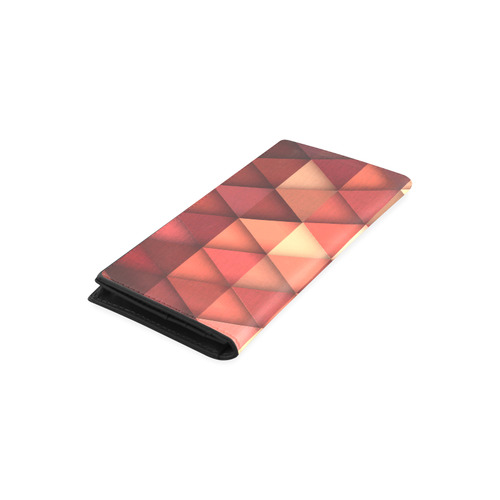 TRIANGULAR IV RED-5_ Women's Leather Wallet (Model 1611)