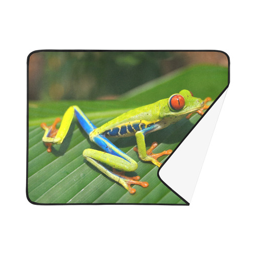 Green Red-Eyed Tree Frog - Tropical Rainforest Animal Beach Mat 78"x 60"
