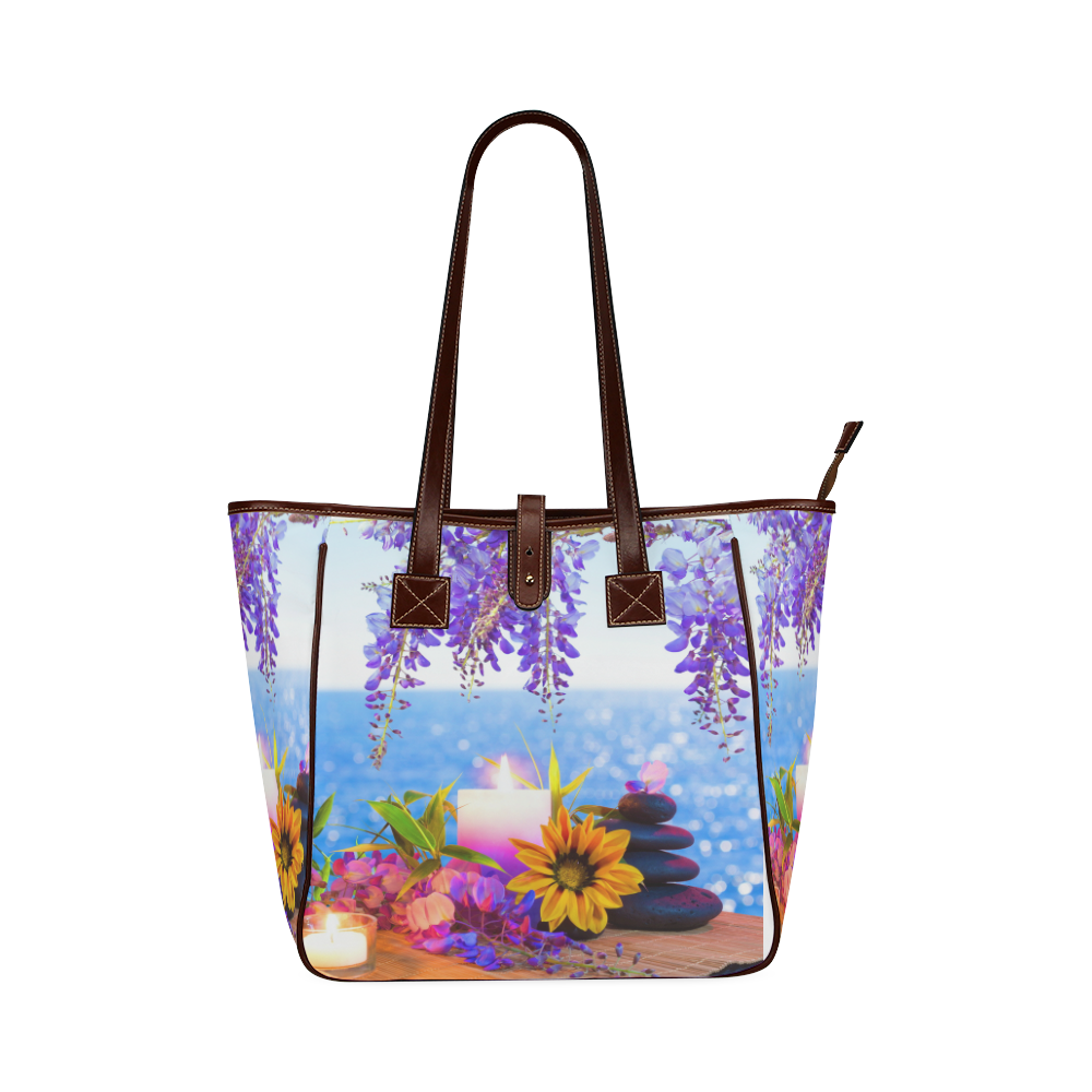 flowers zen handbag TOTE Classic Tote Bag (Model 1644)
