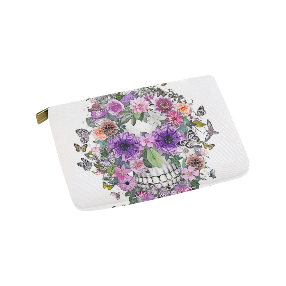 flower skull pink, orange,violett Carry-All Pouch 9.5''x6''