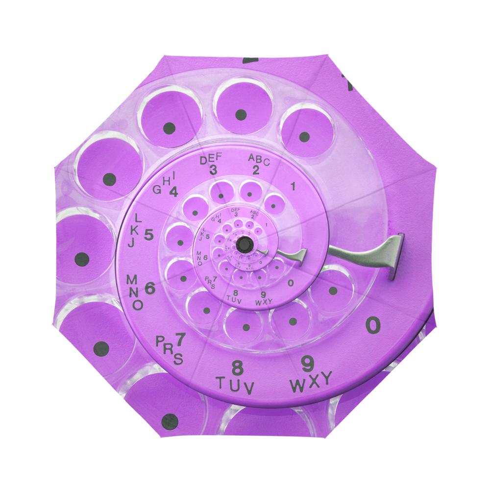 Purple Vintage Retro Spiral Rotary Dial Droste Auto-Foldable Umbrella (Model U04)