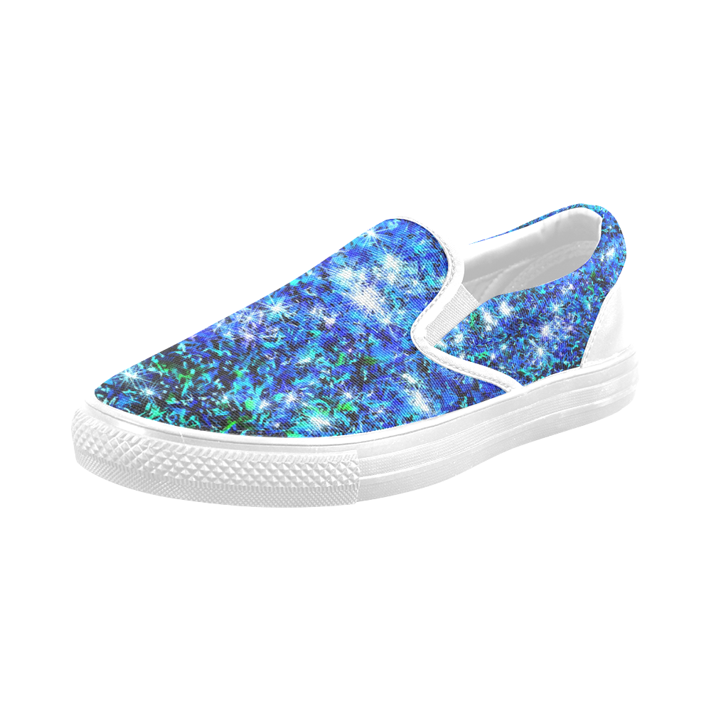Sparkling Blue - Jera Nour Men's Slip-on Canvas Shoes (Model 019)