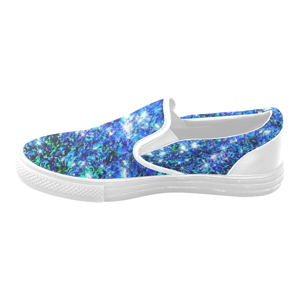 Sparkling Blue - Jera Nour Men's Unusual Slip-on Canvas Shoes (Model 019)