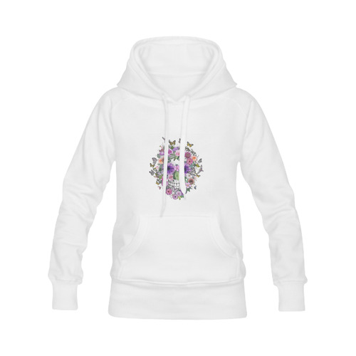 flower skull pink, orange,violett Men's Classic Hoodies (Model H10)