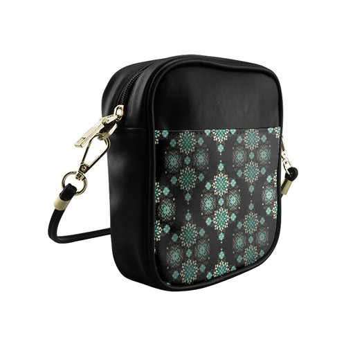 Green on black - seamless pattern with atmosphere Sling Bag (Model 1627)