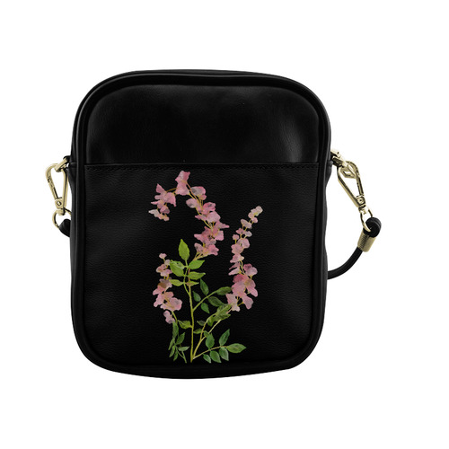 Pink tiny flower w shadow - watercolor Sling Bag (Model 1627)