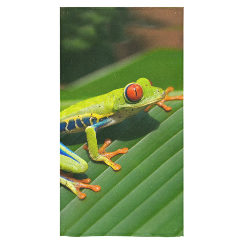 Tropical Rainforest green red-eyed Tree Frog Bath Towel 30"x56"