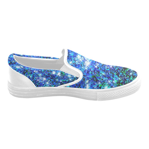 Sparkling Blue - Jera Nour Men's Unusual Slip-on Canvas Shoes (Model 019)