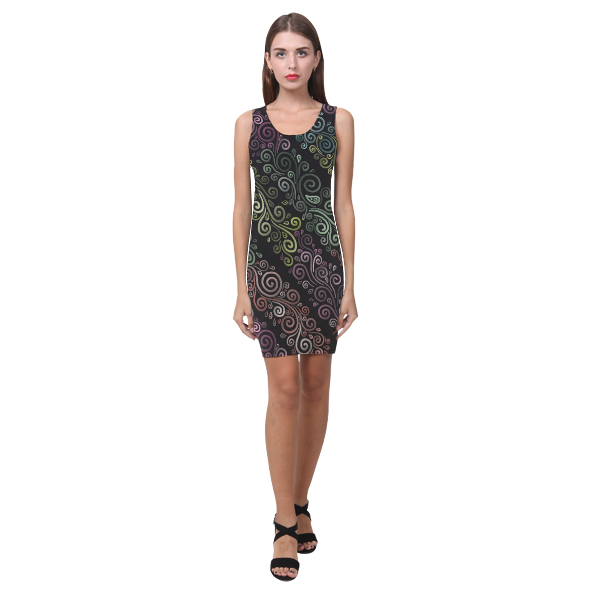 3D Psychedelic pastel Medea Vest Dress (Model D06) | ID: D1123603