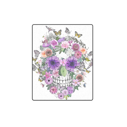 flower skull pink, orange,violett Blanket 40"x50"