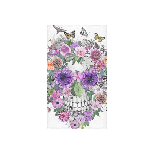 flower skull pink, orange,violett Custom Towel 16"x28"
