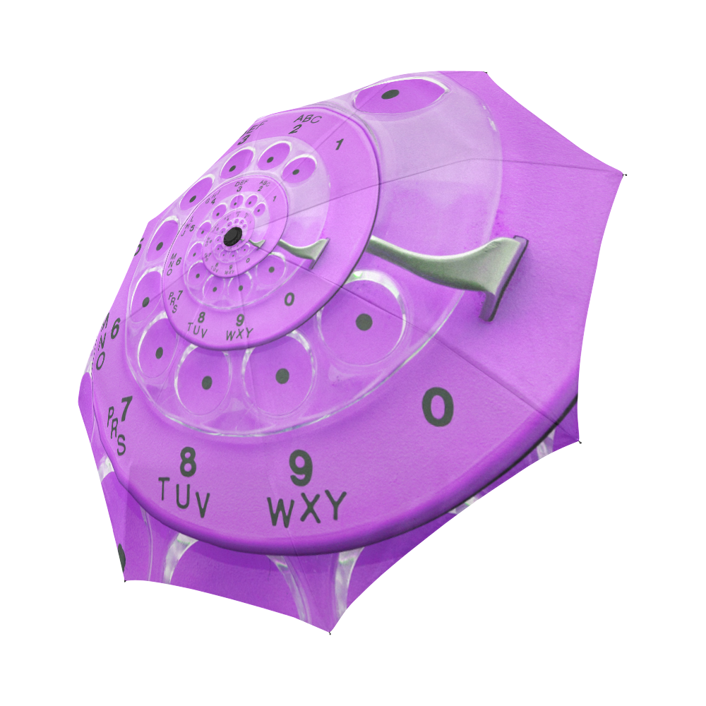 Purple Vintage Retro Spiral Rotary Dial Droste Auto-Foldable Umbrella (Model U04)