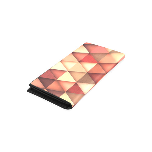 TRIANGULAR IV RED-6_ Women's Leather Wallet (Model 1611)