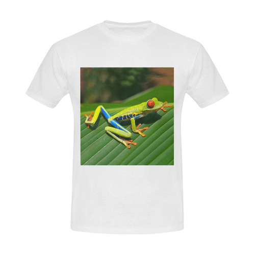 Green Red-Eyed Tree Frog - Tropical Rainforest Animal Men's Slim Fit T-shirt (Model T13)