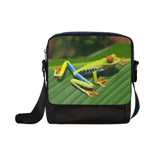 Tropical Rainforest green red-eyed Tree Frog Crossbody Nylon Bags (Model 1633)