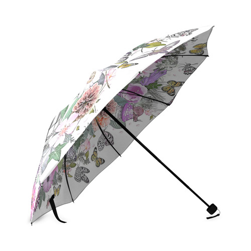 flower skull pink, orange,violett Foldable Umbrella (Model U01)
