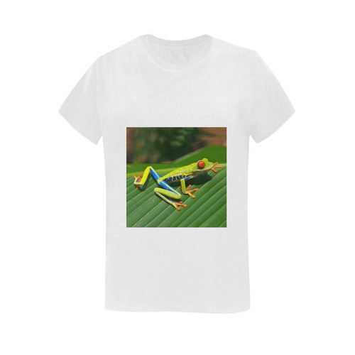 Green Red-Eyed Tree Frog - Tropical Rainforest Animal Women's T-Shirt in USA Size (Two Sides Printing)