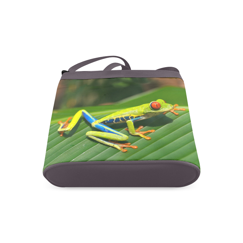 Tropical Rainforest green red-eyed Tree Frog Crossbody Bags (Model 1613)