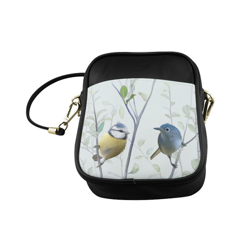 2 Cute Birds in Tree - watercolor Sling Bag (Model 1627)