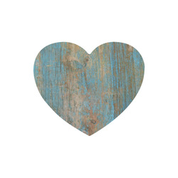 Rustic Wood  Blue Weathered Peeling Paint Heart-shaped Mousepad