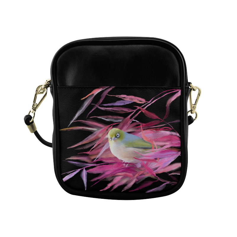 Cute little SilverEye, angry bird watercolor Sling Bag (Model 1627)