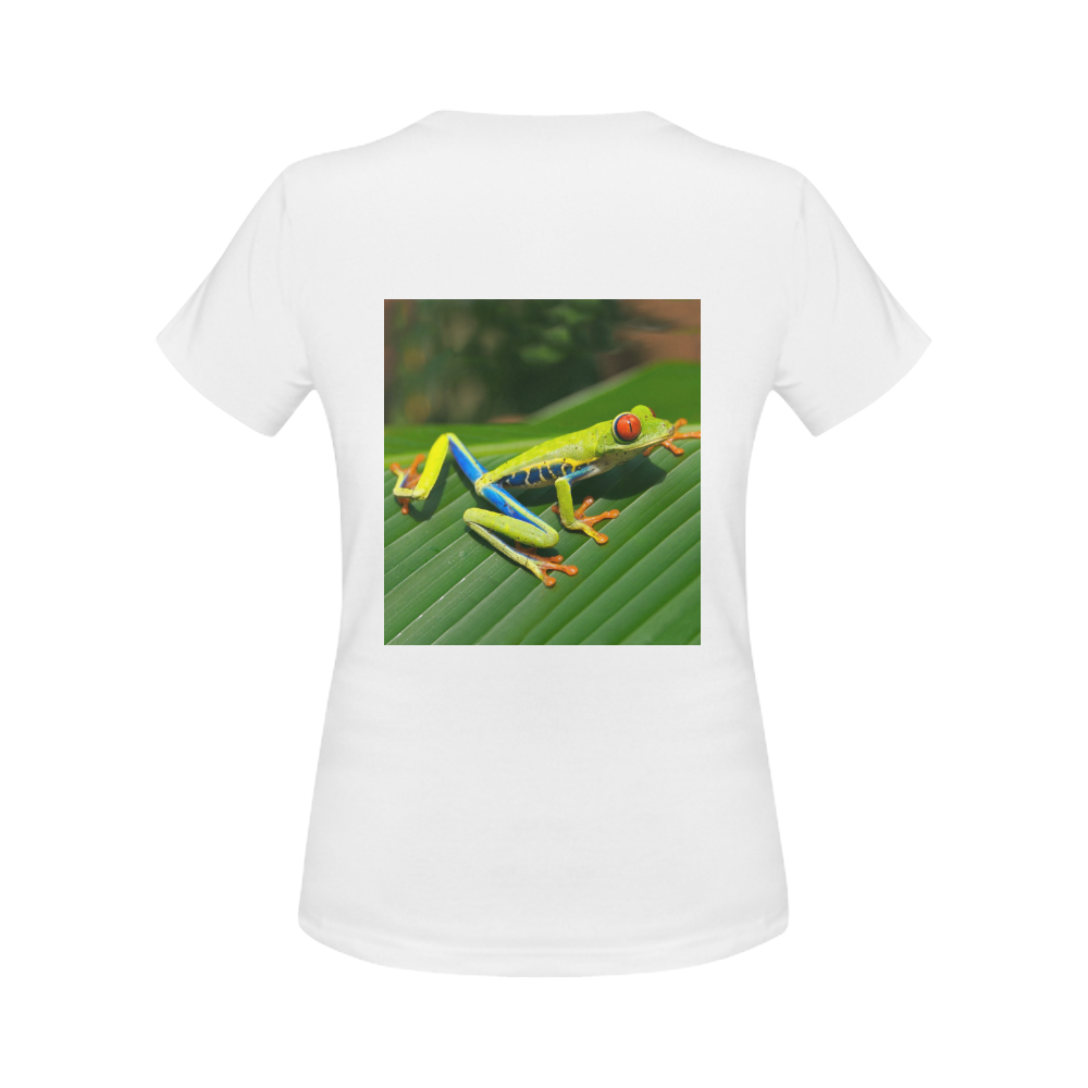 Green Red-Eyed Tree Frog - Tropical Rainforest Animal Women's Classic T-Shirt (Model T17）