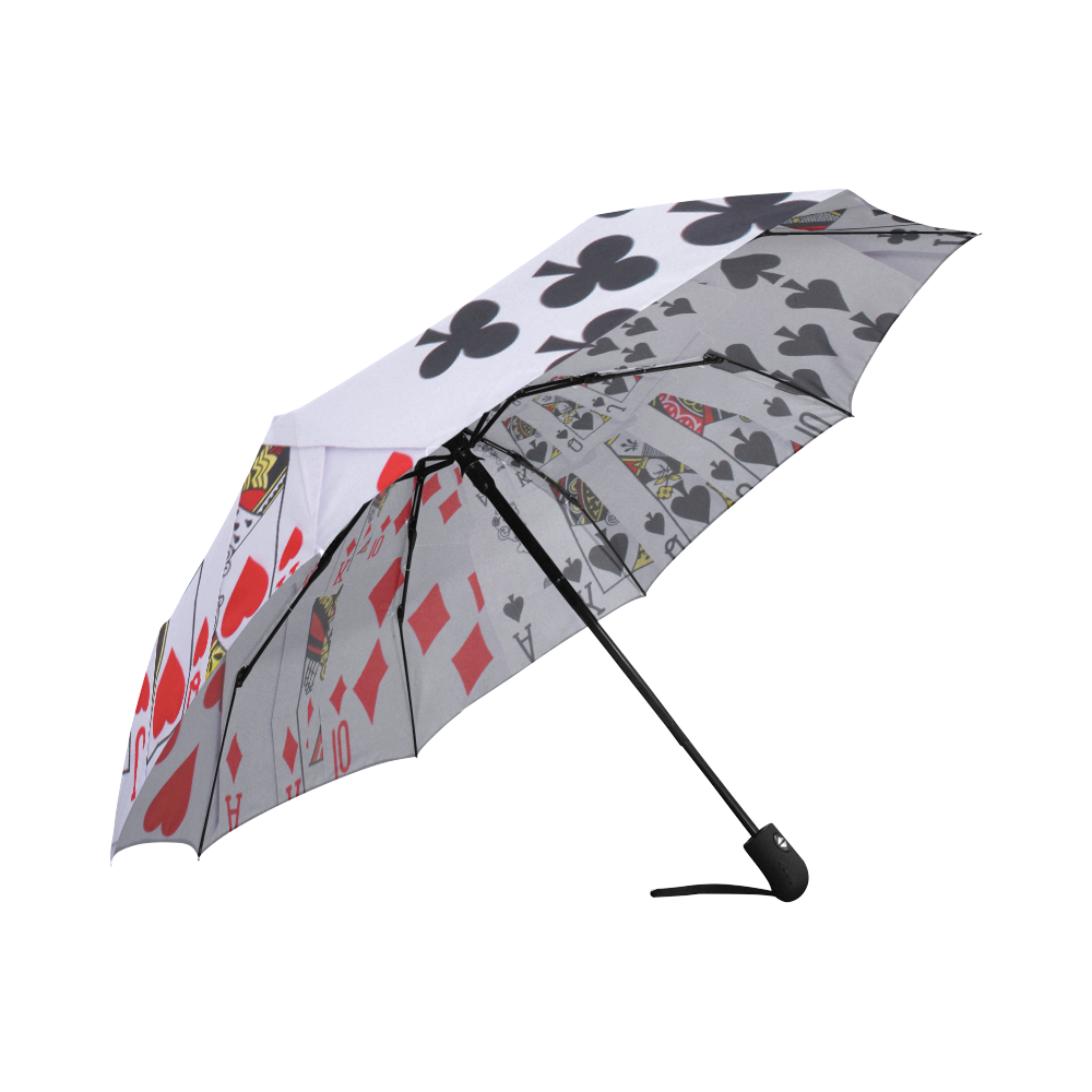 Casino Poker Royal Flush All Suits Spiral Droste Auto-Foldable Umbrella (Model U04)