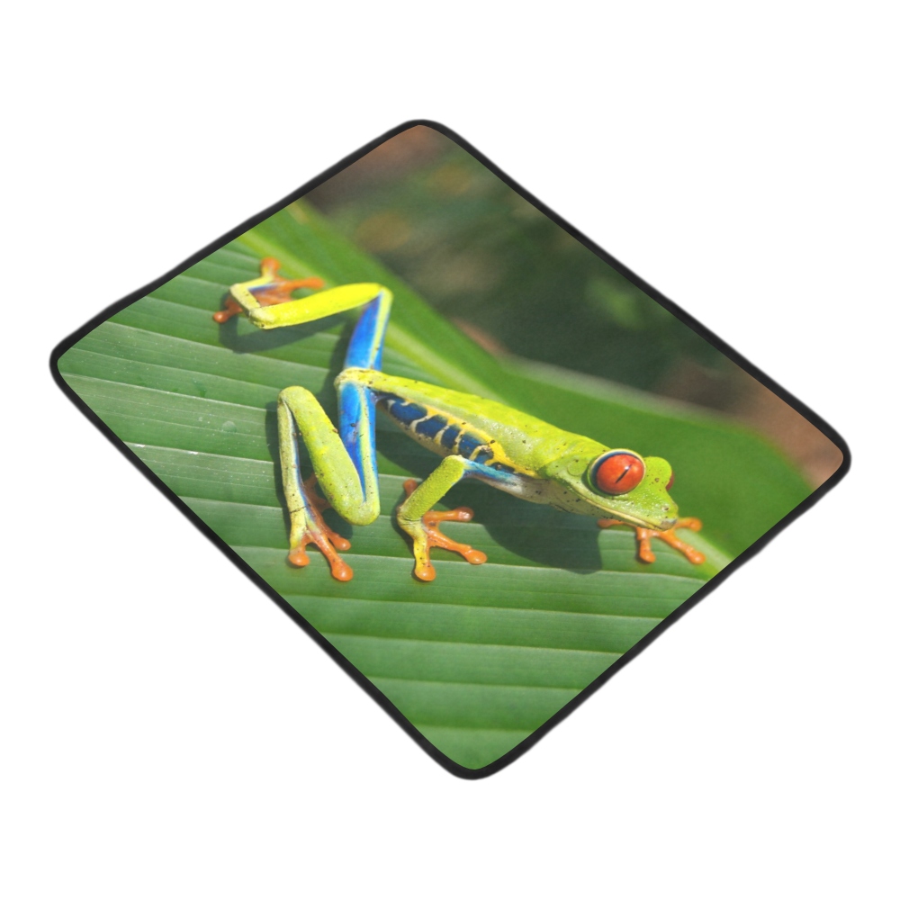 Green Red-Eyed Tree Frog - Tropical Rainforest Animal Beach Mat 78"x 60"