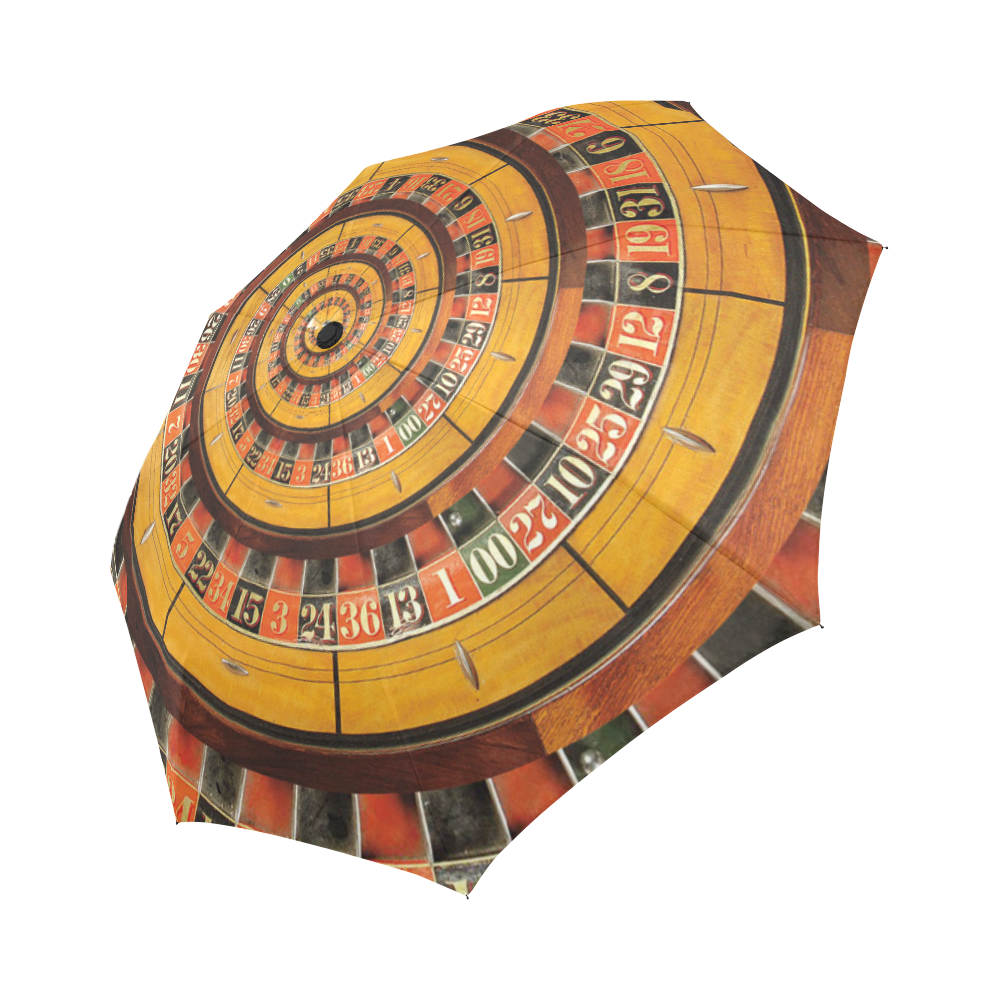 Casino Classic Roulette Wheel Spiral Droste Auto-Foldable Umbrella (Model U04)