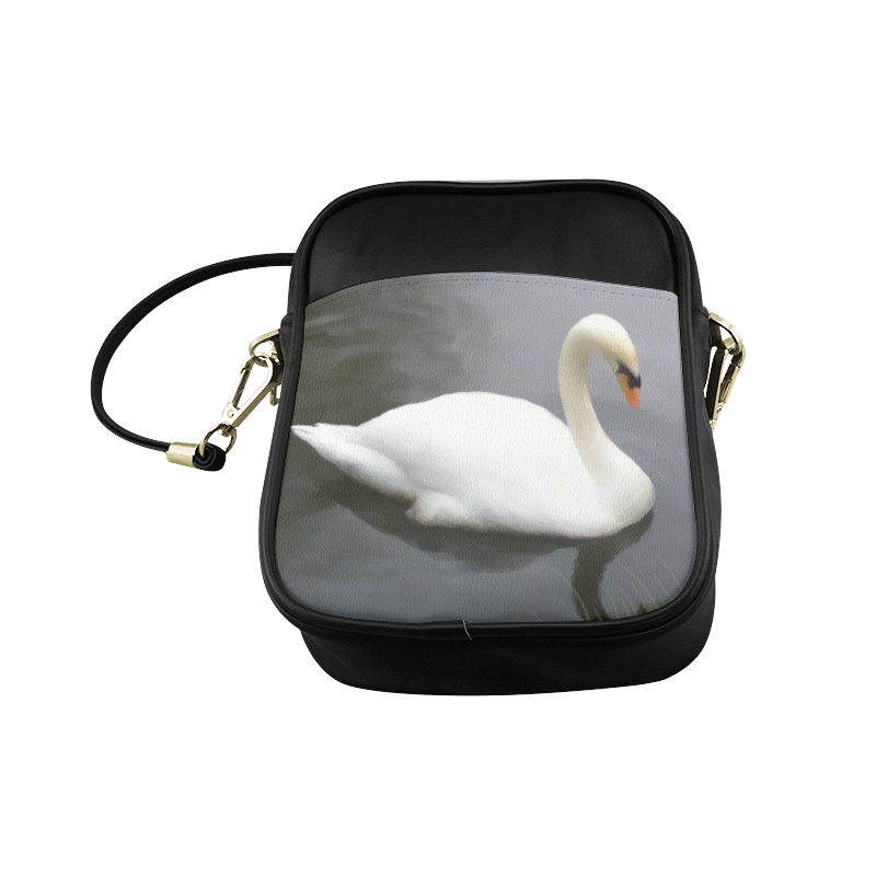 Swan - watercolor Sling Bag (Model 1627)