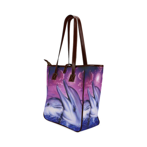 Tropical Dolphin Embrace Quilted Tote Bag GFTOHD7999