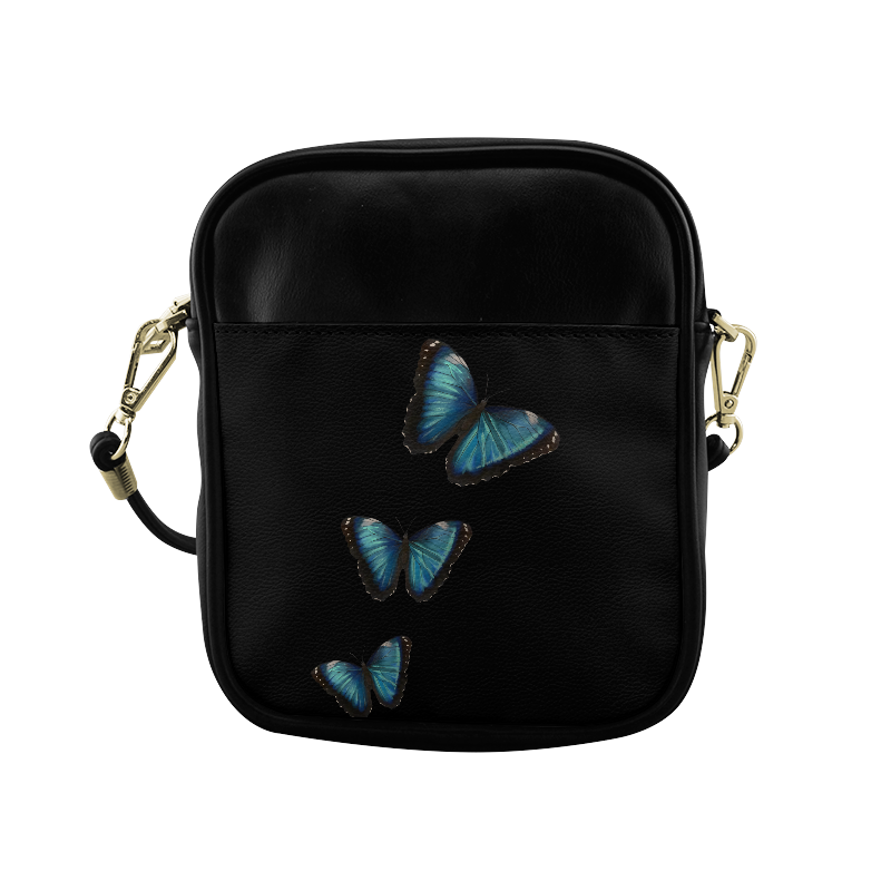 Morpho hyacintus butterflies painting Sling Bag (Model 1627)