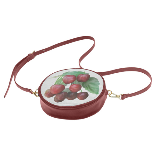 Sour Cherries, watercolor Round Sling Bag (Model 1647)