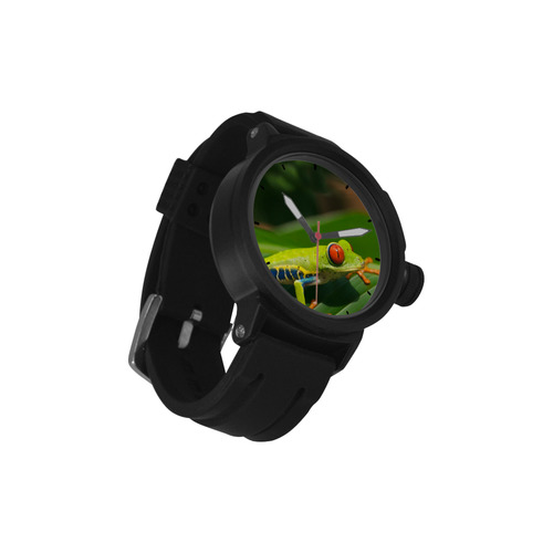 Green Red-Eyed Tree Frog - Tropical Rainforest Animal Men's Sports Watch(Model 309)