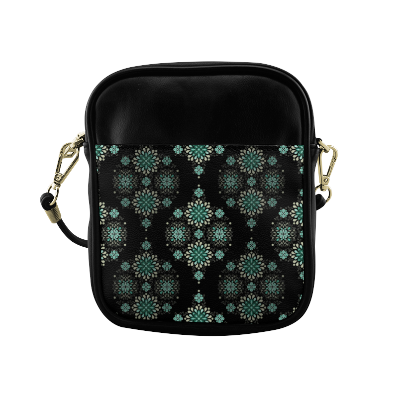 Green on black - seamless pattern with atmosphere Sling Bag (Model 1627)