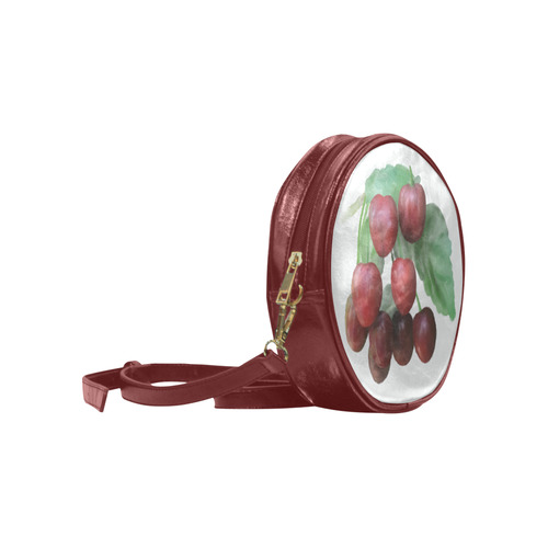 Sour Cherries, watercolor Round Sling Bag (Model 1647)